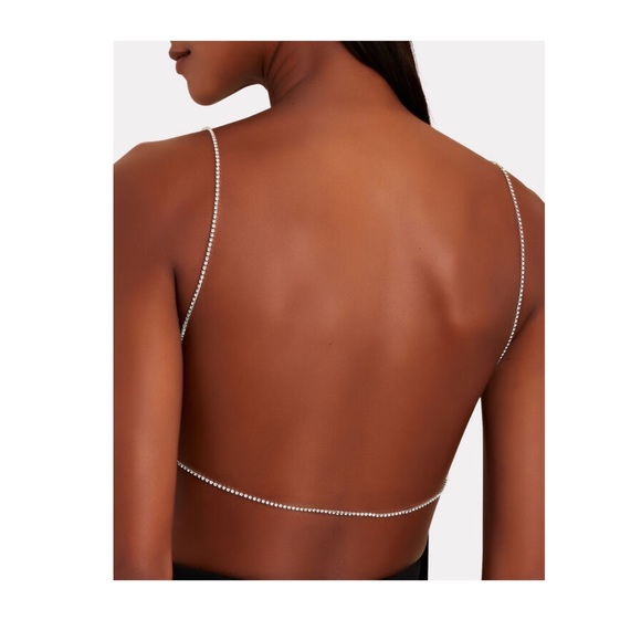 New! NONCHALANT LABEL Camm Open-Back Crystal Embellished Crop Top - Picture 9 of 16